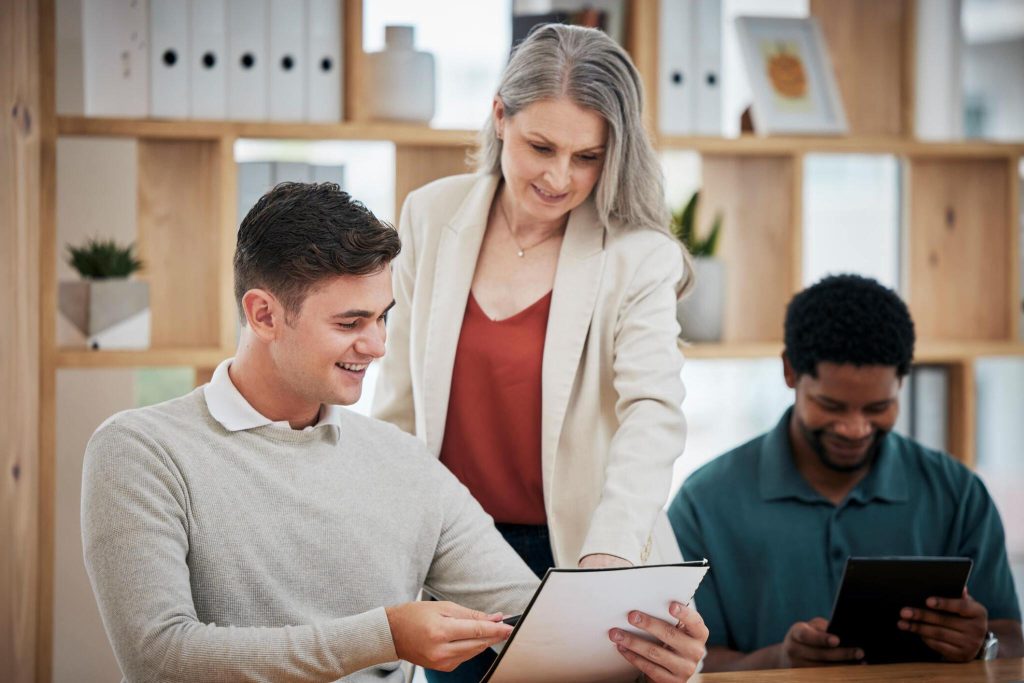 Millennial and Gen Z employee working